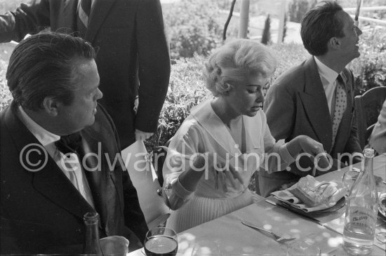Orson Welles and Martine Carol. Saint-Paul-de-Vence 1958. - Photo by Edward Quinn