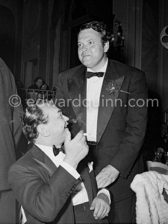 Edward G. Robinson and Orson Welles. Cannes 1953. - Photo by Edward Quinn