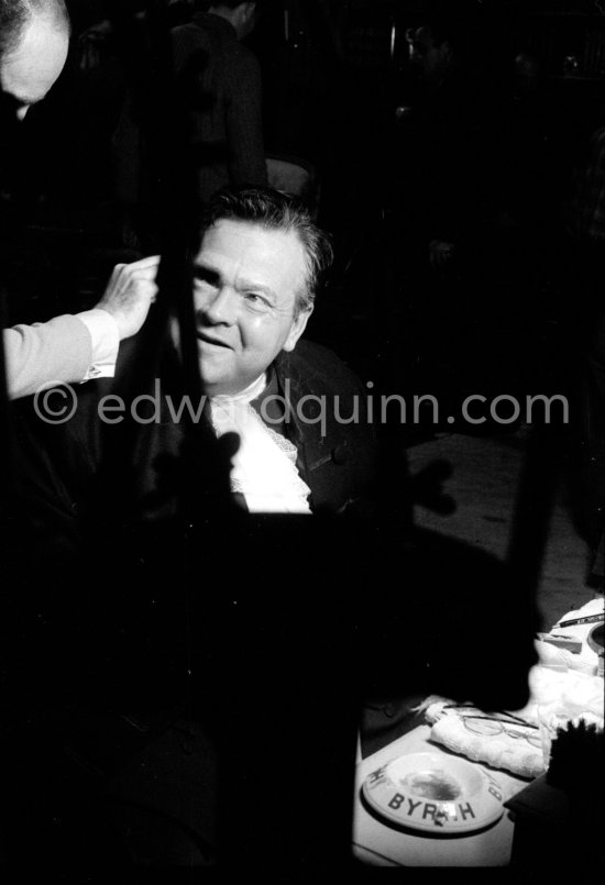 Orson Welles transformed to Benjamin Franklin in the film "La Fayette" at the Studios de la Victorine, Nice 1961. - Photo by Edward Quinn