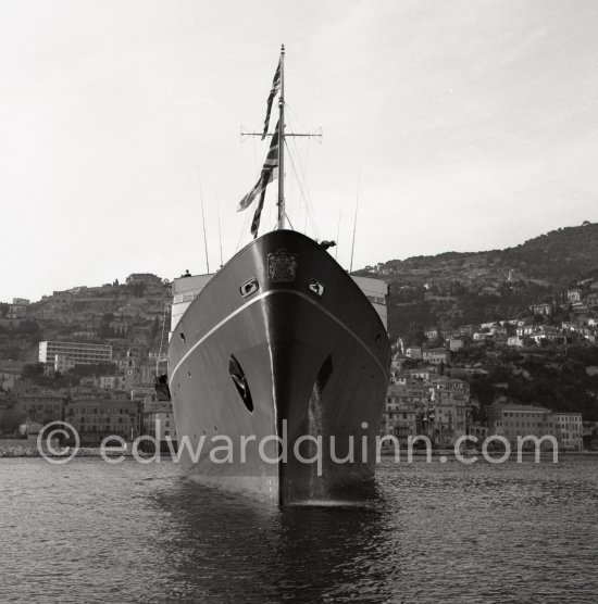 The Royal Yacht Britannia. Visit of Prince Philip, Duke of Edinburgh. Villefranche 1955 - Photo by Edward Quinn