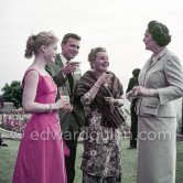 Romy Schneider, Magda Schneider, Karlheinz Böhm, the Begum. Visit at Villa Yakymour. Le Cannet 1957. - Photo by Edward Quinn