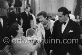 The Begum Aga Khan, François Mitterrand, Louise de Vilmorin, Cannes Film Festival 1956. - Photo by Edward Quinn