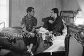 Luis Miguel Dominguin and Antonio Ordóñez, a leading bullfighter in the 1950's and the last survivor of the dueling matadors chronicled by Hemingway in ''The Dangerous Summer''. Hotel Nord-Pinus, Arles 1959. - Photo by Edward Quinn