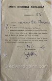 Original receipt for the press armband for E. D. Quinn with rules of conduct. Monaco Grand Prix 1950. - Photo by Edward Quinn