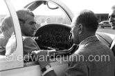 The Shah of Persia and his daughter Princess Shanaz in his plane. Nice Airport 1958. - Photo by Edward Quinn