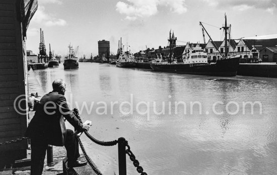 Cross Channel steamers moored along the Liffey. Dublin 1963. - Photo by Edward Quinn