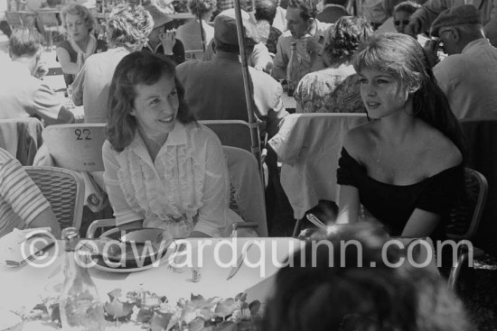 Brigitte Bardot and Betsy Blair, American actress, Cannes Film Festival 1956. - Photo by Edward Quinn