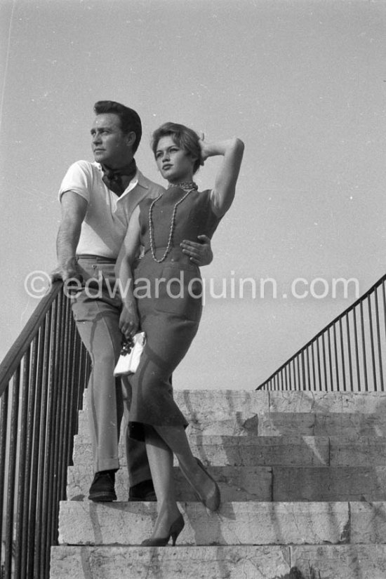 Brigitte Bardot and Richard Todd. Nice 1956. - Photo by Edward Quinn