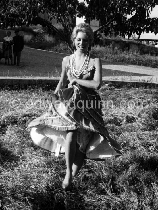 Brigitte Bardot. During filming of "Et Dieu créa la femme". Studios de la Victorine, Nice 1956. - Photo by Edward Quinn