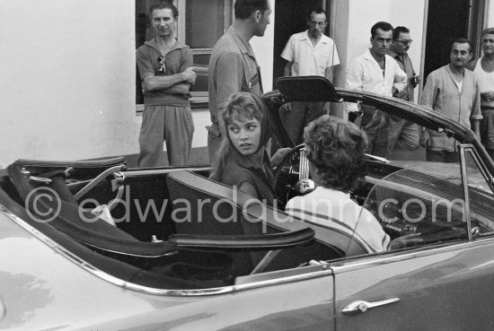 Brigitte Bardot in Simca Week-End 1956 by Facel at Studios de la Victorine, Nice 1956. - Photo by Edward Quinn