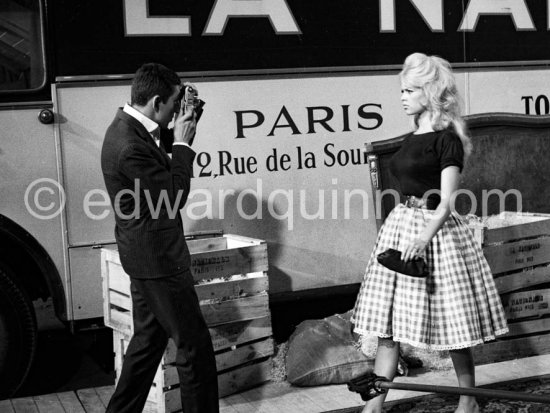 Brigitte Bardot and Serge Gainsbourg during filming of “Voulez-vous danser avec moi?”. Nice 1959. - Photo by Edward Quinn