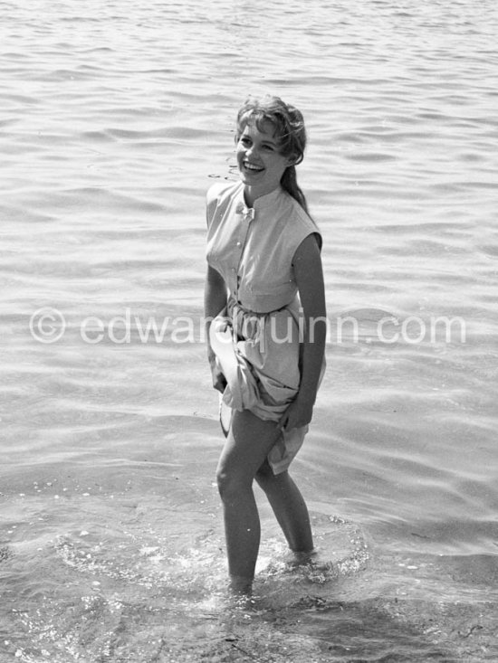 Brigitte Bardot during filming of “Les bijoutiers du clair de lune”. Studios de la Victorine, Nice 1955. - Photo by Edward Quinn