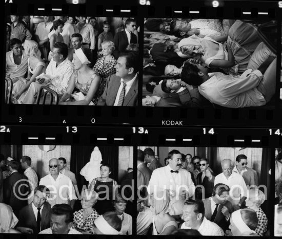 Brigitte Bardot with Sacha Distel at the wedding of Jazz musician «Moustache». Antibes 1958. - Photo by Edward Quinn