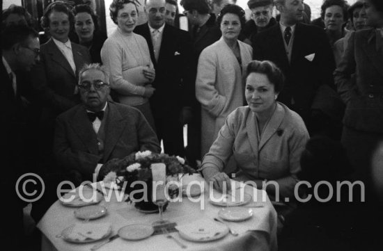 Prince Aga Khan and the Begum. Wedding of Grace Kelly and Prince Rainier. Monaco 1956. - Photo by Edward Quinn