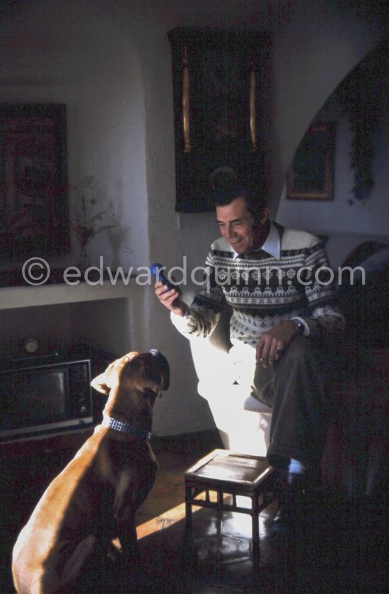 Dirk Bogarde, British leading actor of Dutch descent, at his home. Grasse 1980. - Photo by Edward Quinn