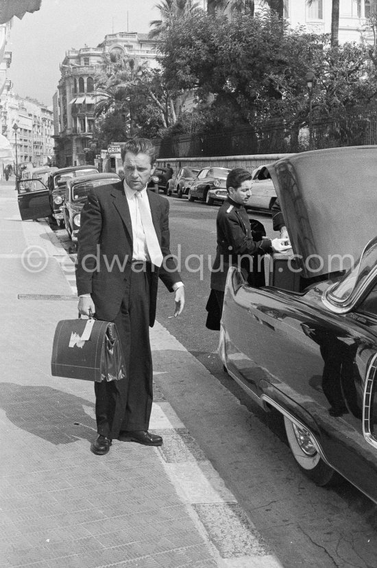 Richard Burton arriving at Hotel Negresco at the time of filming