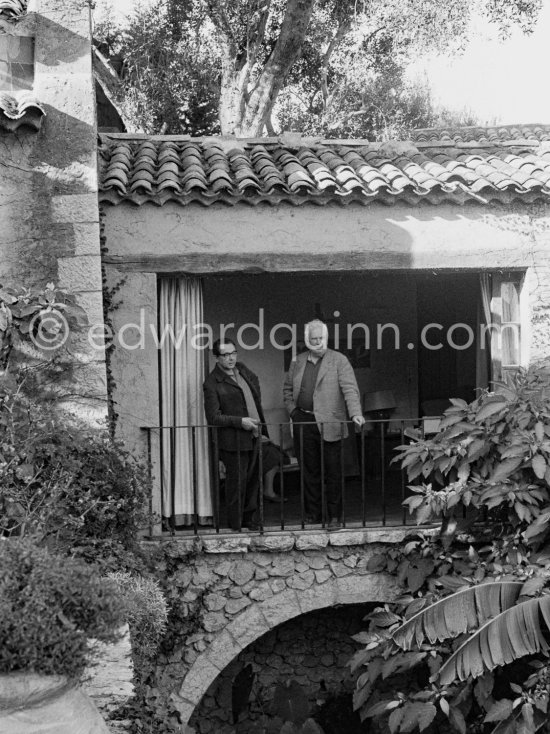 Alexander Calder and Hans Hartung at Hartung\'s house. Saint-Paul-de-Vence 1961. - Photo by Edward Quinn