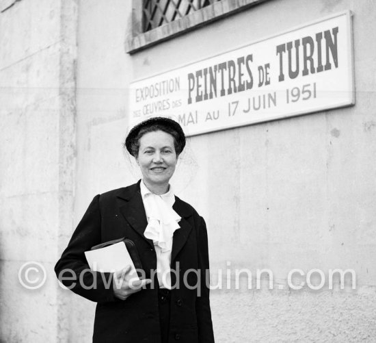 Italian painter Felice Casorati. and his wife, Daphne Casorati-Maugham, british painter, wife of Italian painter Felice Casorati, niece of Somerset Maugham. Nice 1951 - Photo by Edward Quinn