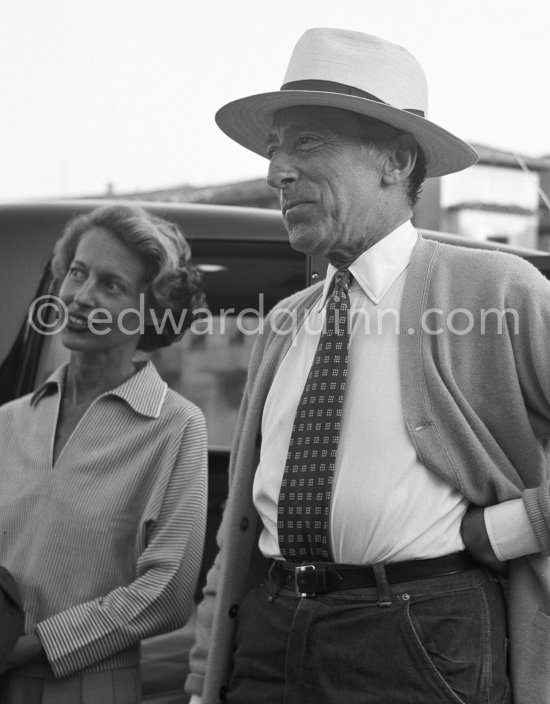 Jean Cocteau and Francine Weisweiller, Villefranche-sur-Mer 1954. - Photo by Edward Quinn