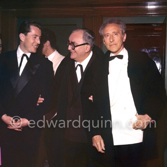 From left: Bernard Buffet, Marcel Achard and Jean Cocteau, members and president of the jury, arriving at the Cannes Film Festival, May 5, 1958. - Photo by Edward Quinn