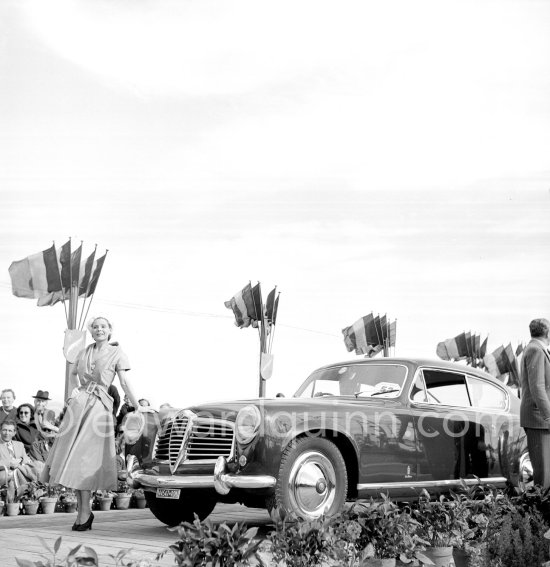 Concours d’Elégance Automobile. 1950 or 1951 Alfa Romeo 6c Pinin Farina. Cannes 1951. - Photo by Edward Quinn