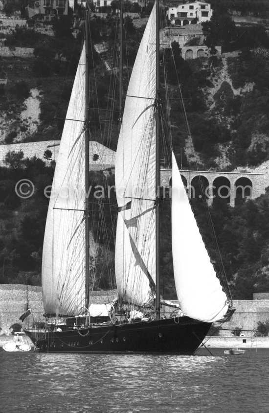 Niarchos\' Schooner Le Créole. Villefranche 1955. - Photo by Edward Quinn