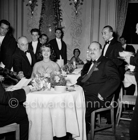 Farouk, ex King of Egypt with Irma Minutolo, one of his last companions, at a gala, Monte Carlo 1954. - Photo by Edward Quinn