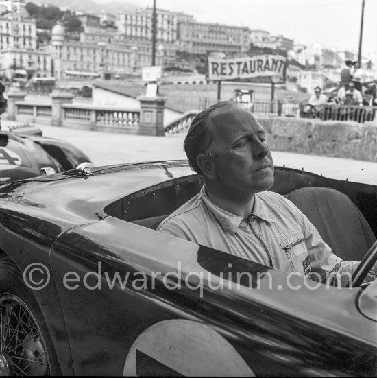 Reg Parnell, (72) Aston Martin DB3. Monaco Grand Prix 1952, transformed into a race for sports cars. This was a two day event, the Sunday for the up to 2 litres (Prix de Monte Carlo), the Monday for the bigger engines, (Monaco Grand Prix). - Photo by Edward Quinn