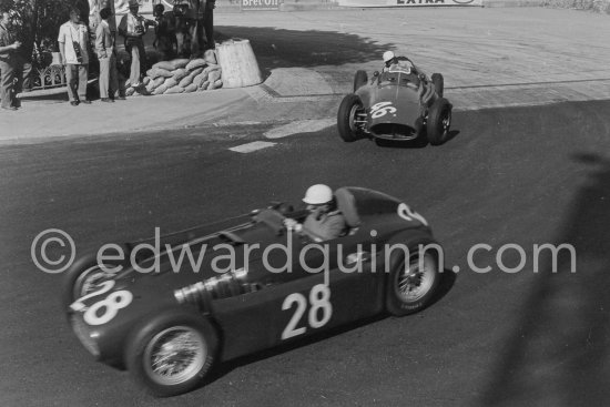 Harry Schell, (46) Ferrari 555 and Luigi Villoresi, (28), Lancia D50. Monaco Grand Prix 1955. - Photo by Edward Quinn