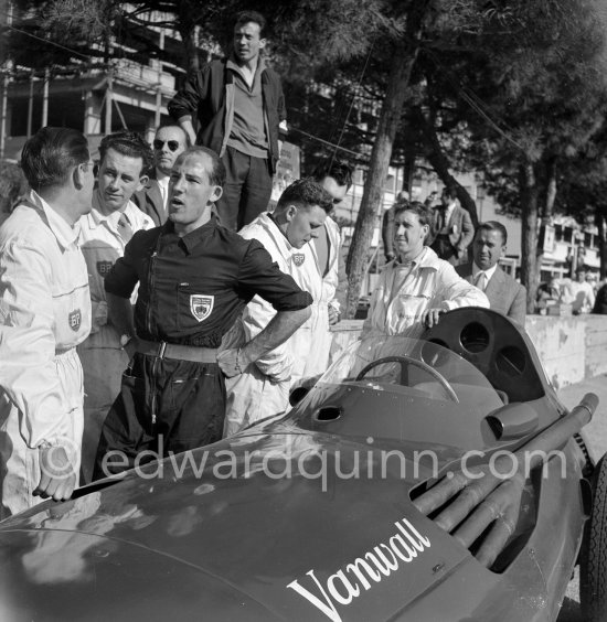 Stirling Moss, (18) Vanwall VW3/V4. Monaco Grand Prix 1957. - Photo by Edward Quinn