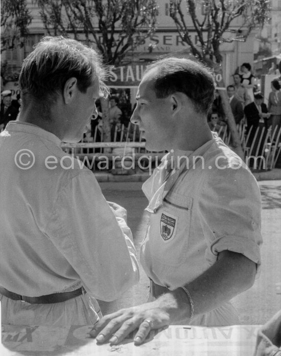 Stirling Moss and Peter Collins. Monaco Grand Prix 1957. - Photo by Edward Quinn