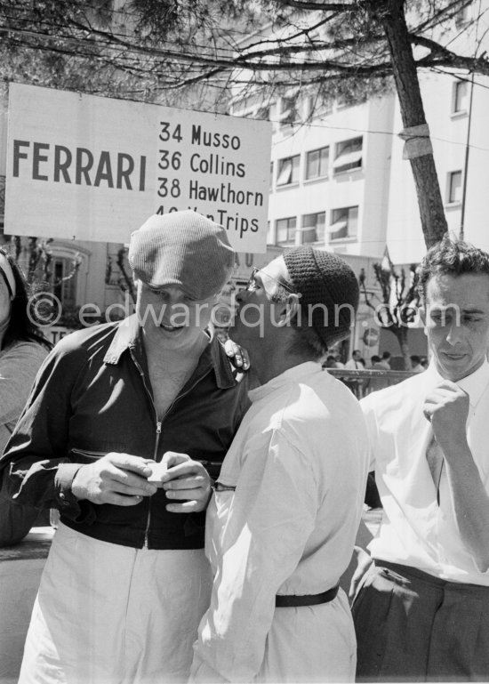 Mike Hawthorn and Peter Collins. Monaco Grand Prix 1958. - Photo by Edward Quinn