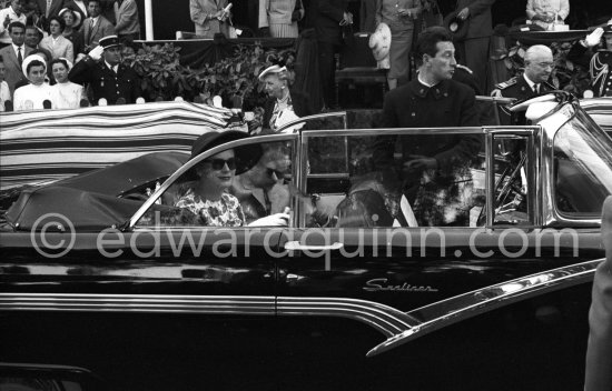 Prince Rainier and Princess Grace closing the track of the Monaco Grand Prix 1958. Car: Ford Fairlane Sunliner 1956. - Photo by Edward Quinn