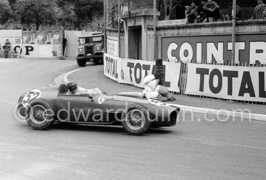 Cliff Allison, (52) Ferrari Dino 156, at the Gasometer. Monaco Grand Prix 1959. - Photo by Edward Quinn