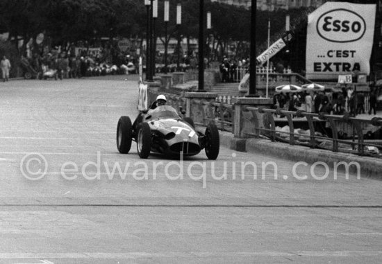 Stirling Moss, trying the B.R.M. P25 of Joakim Bonnier, Monaco Grand Prix 1959. - Photo by Edward Quinn