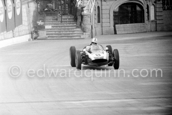 Jack Brabham, (8) Cooper T53. Monaco Grand Prix 1960. - Photo by Edward Quinn