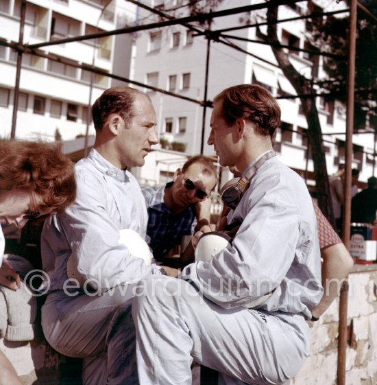 Stirling Moss and Innes Ireland. Monaco Grand Prix 1960. - Photo by Edward Quinn