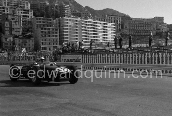 Stirling Moss, (20) Lotus-Climax. Monaco Grand Prix 1961. - Photo by Edward Quinn