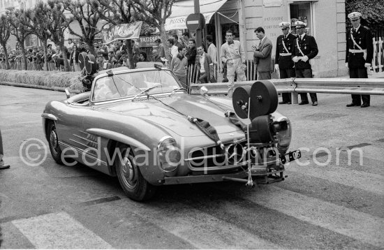 The Mercedes 300 SL Ccamera car for the German 70mm documentary Flying Clipper aka Mediterranean Holiday. Monaco Grand Prix 1962. (see youtube tinyurl.com/ycu8sto4) - Photo by Edward Quinn