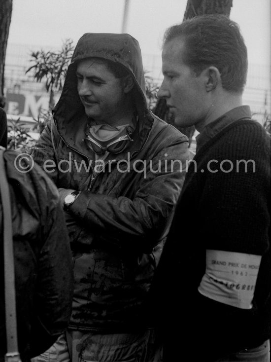 Jack Brabham and a photographer. Monaco Grand Prix 1962. - Photo by Edward Quinn