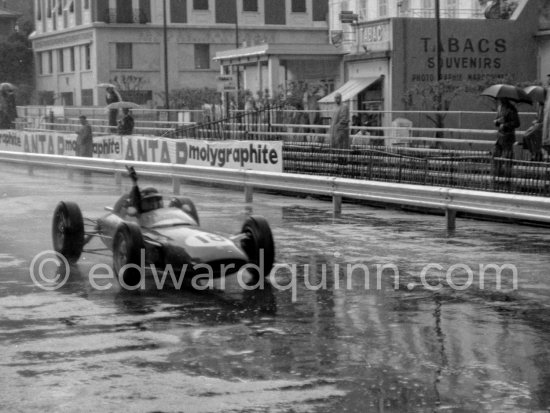 Jim Clark, (18) Lotus 25. Monaco Grand Prix 1962. - Photo by Edward Quinn