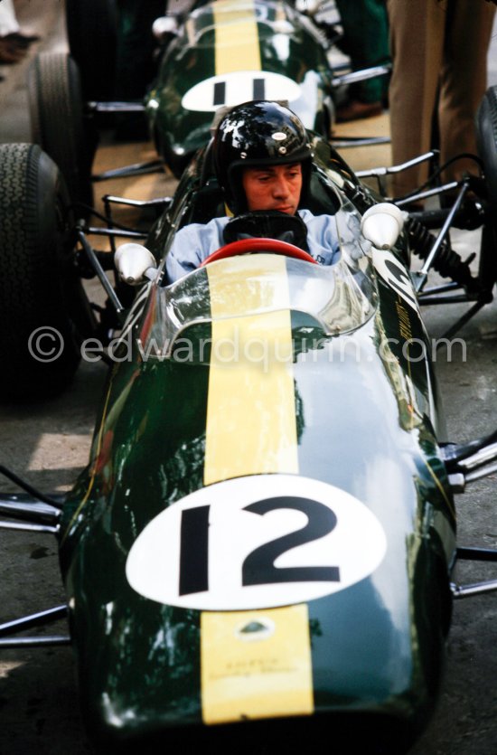 Jim Clark, (12) Lotus 25. Monaco Grand Prix 1964. - Photo by Edward Quinn