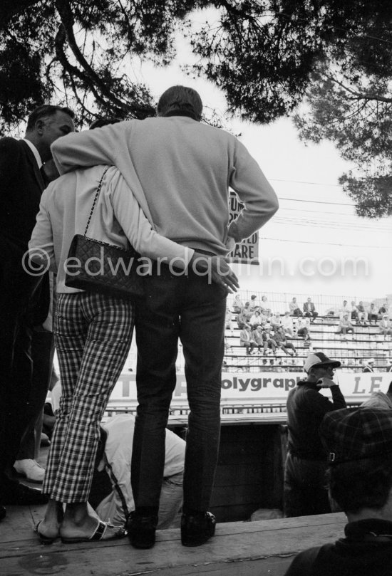 Steve McQueen and his wife Neile. Monaco Grand Prix 1965. - Photo by Edward Quinn