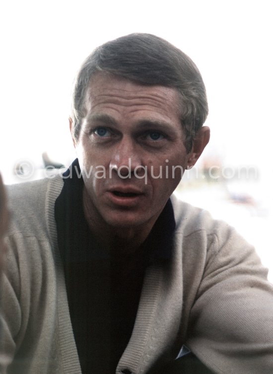 Steve McQueen in Monaco to prepare the (never produced) movie "Day of the champion". Monaco Grand Prix 1965. - Photo by Edward Quinn