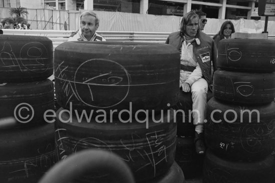 James Hunt and Teddy Mayer, McLaren team manager. Monaco Grand Prix 1978. - Photo by Edward Quinn