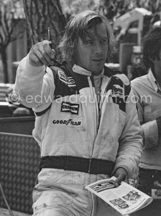 James Hunt. Monaco Grand Prix 1978. - Photo by Edward Quinn