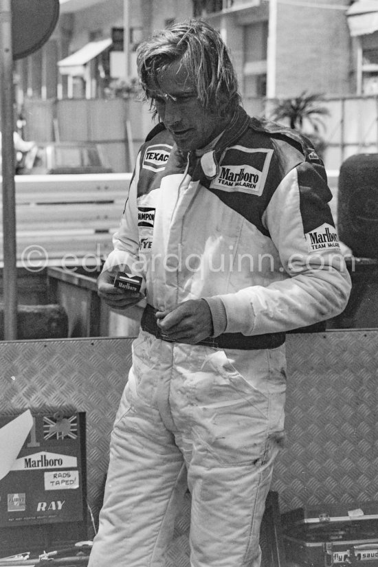 James Hunt. Monaco Grand Prix 1978. - Photo by Edward Quinn