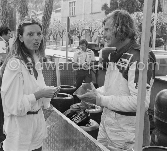 James Hunt as well as being a favourite with the race fans, is also a great favourite of the girls. Monaco Grand Prix 1978. - Photo by Edward Quinn