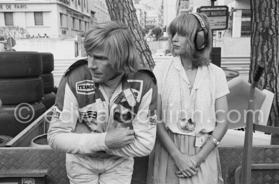 James Hunt and model girlfriend Jane Birbeck. Monaco Grand Prix 1978. - Photo by Edward Quinn