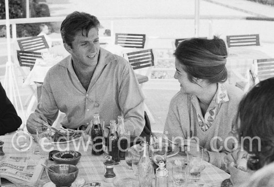 Tennis player Jean-Noel Grinda and Silvia Casablancas. Cannes 1960. - Photo by Edward Quinn